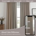 thumbnail image 3 of Jainmy Linen-Look Semi-Sheer Curtains, Back Tab Drapes with Hooks Living Room Bedroom ,Set of 2 Panels,52x84 inch, Dark Flax, 3 of 10