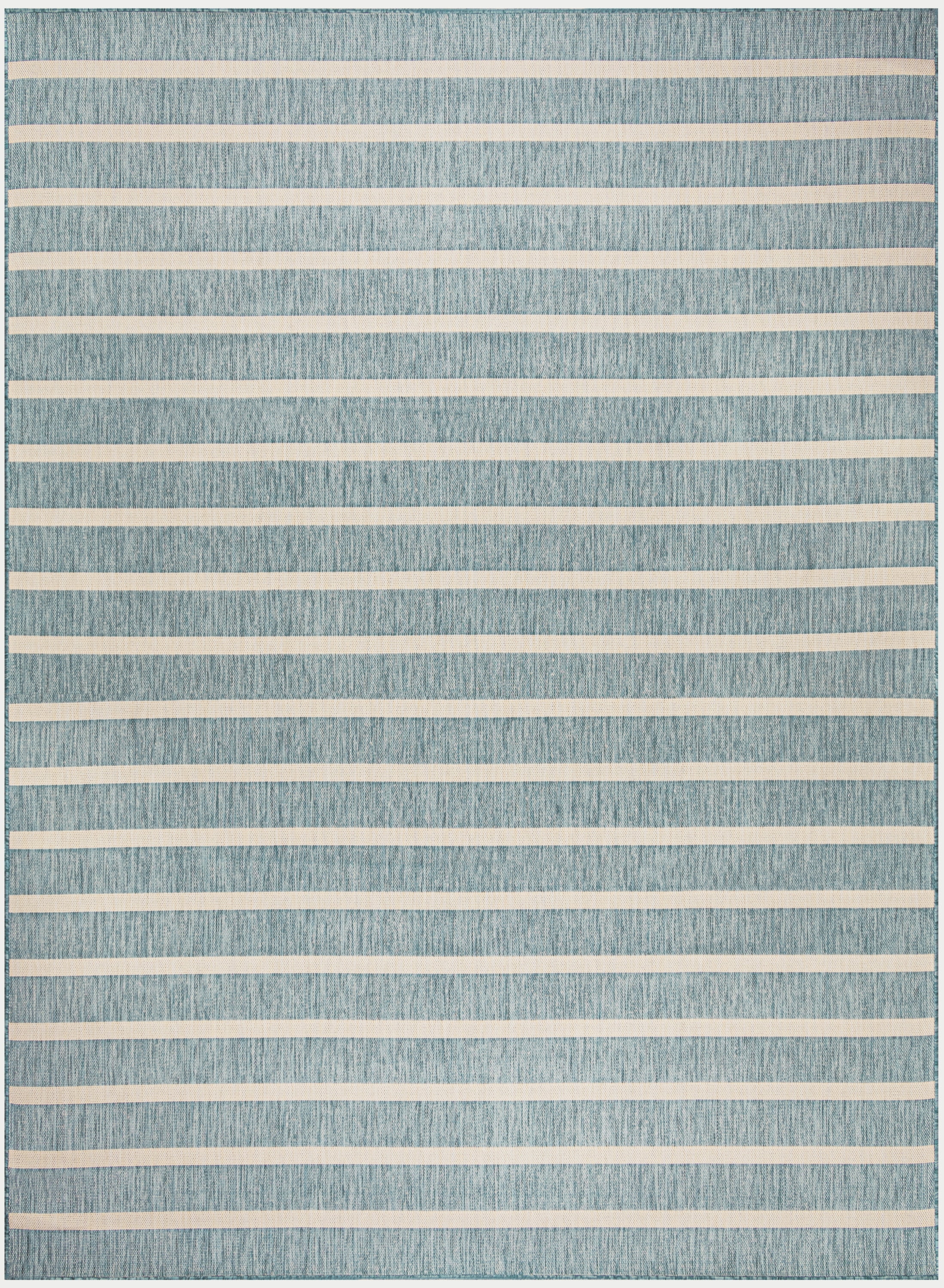 Nourison Positano Indoor/Outdoor Aqua Ivory 8' x 10' Area Rug (8x10)