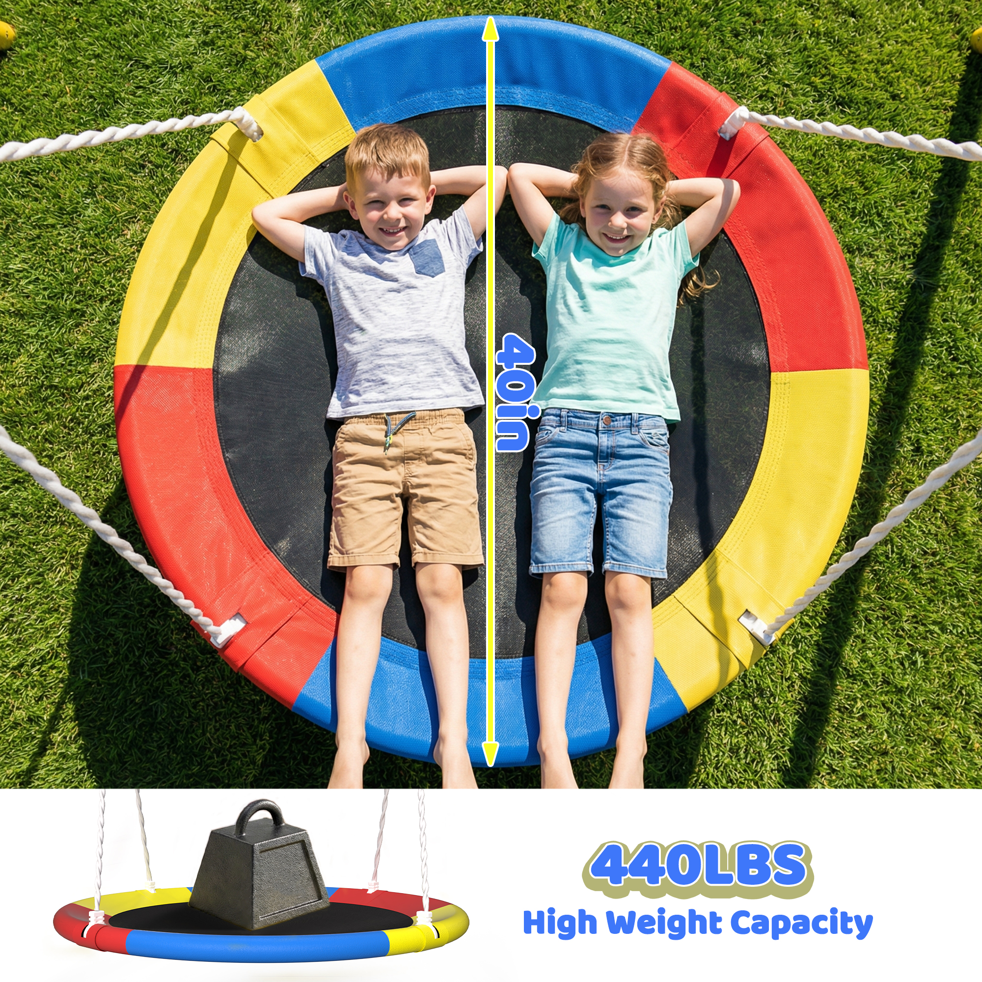 Mersco Swing Set for Backyard with Stand, Swing Heavy Duty 440lbs Metal Outdoor Swing Stan - detail 6