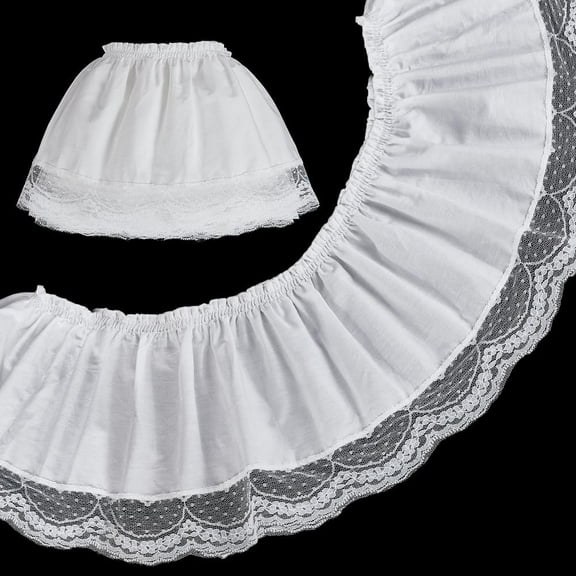 2 Yards Cotton Ruffle Trim Lace Trim White Eyelet Lace Fabric 6 Inch Wide Floral Embroidery Ribbon for Sewing Dresses Clothes Bags DIY Craft Ribbon Party Decor Supply