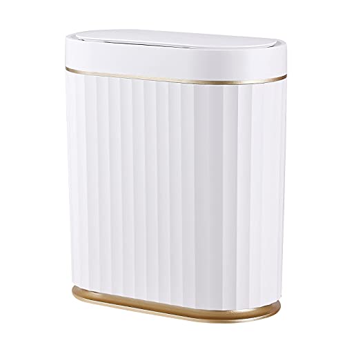 2 gal. Golden Bathroom Waterproof Slim Plastic Intelligent Trash Can W