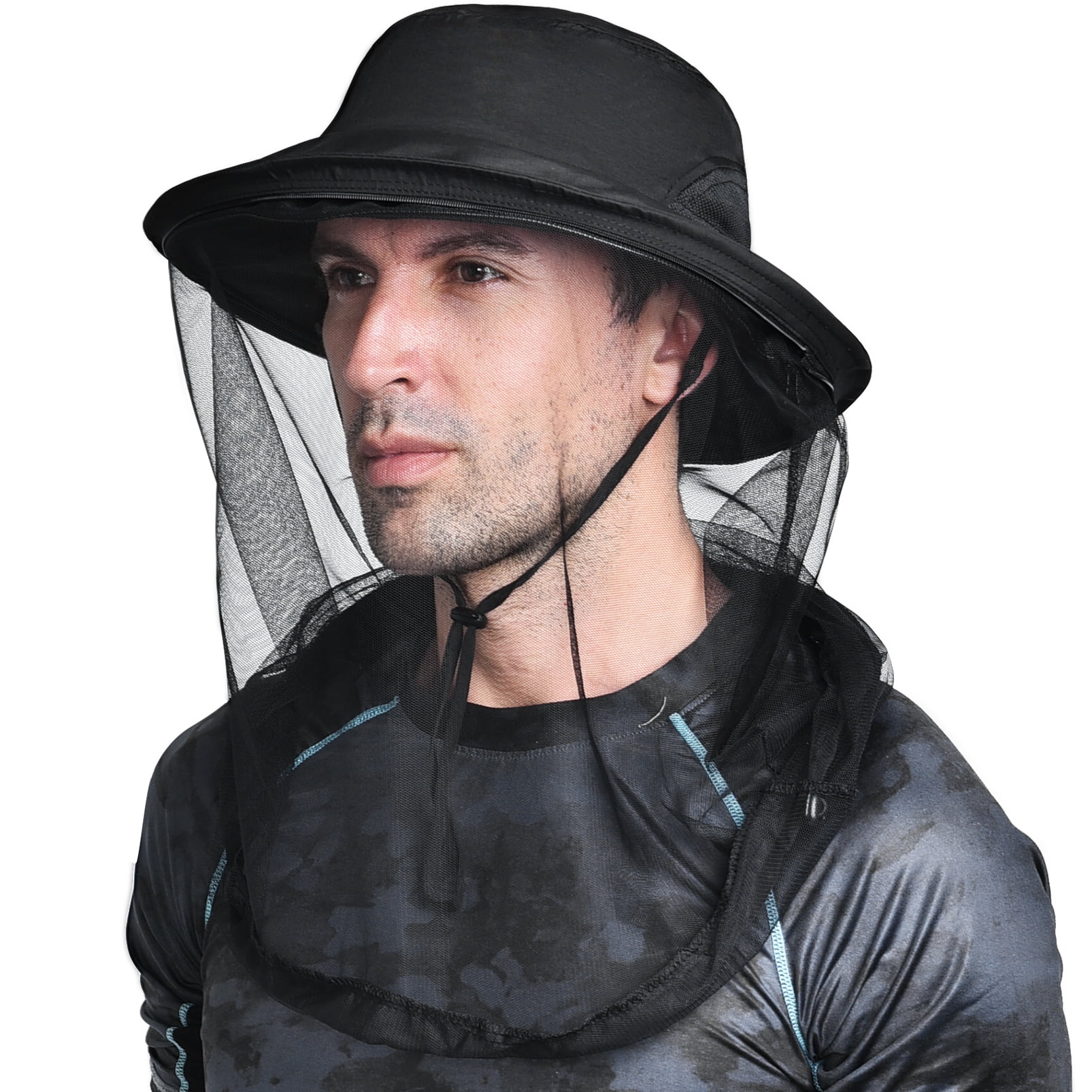 Men Women Mosquito Head Face Net Hat Outdoor Sun Cap Hidden Protection Mesh .