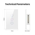 thumbnail image 2 of WiFi Smart Wall Switch 3 Gang Smart Touch Sensor LED Light Switches Smart Home Alexa Google Home Control White US Plug, 2 of 5