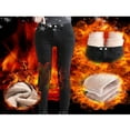 thumbnail image 4 of FNNMNNR Women Winter Warm Fleece Lined Thick Jeans Plus Size High Waisted Stretchy Skinny Thermal Jeggings Denim Pants Black 26, 4 of 6