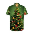 thumbnail image 4 of JURANMO Hoy Oferta Flash Men's Big and Tall Hawaiian Shirts Fashion Christmas Tree Graphic Tees Tops Casual Button Down Short Sleeve Blouse Tropical Vacation Holiday Beach Shirt Green XXXL, 4 of 6
