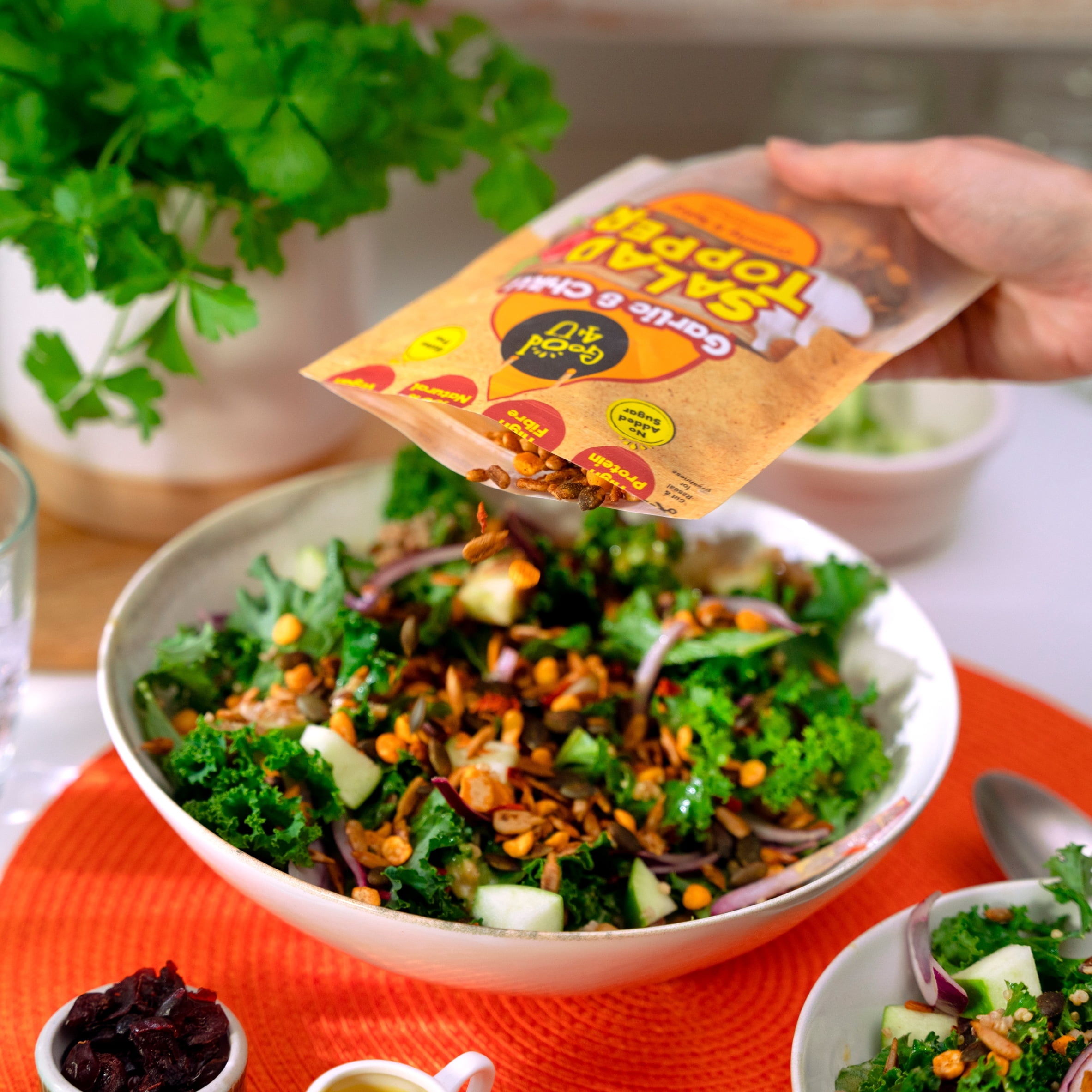 Good4U Garlic & Chilli Salad Topper 125g, Imported from Britain