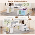 thumbnail image 4 of SEDETA 77.1" Executive Large Electric Standing Desk, Height Adjustable Sit Stand Desk with 2 Drawers, Storage Cabinet & Charging Port for Home Office, White, 4 of 9