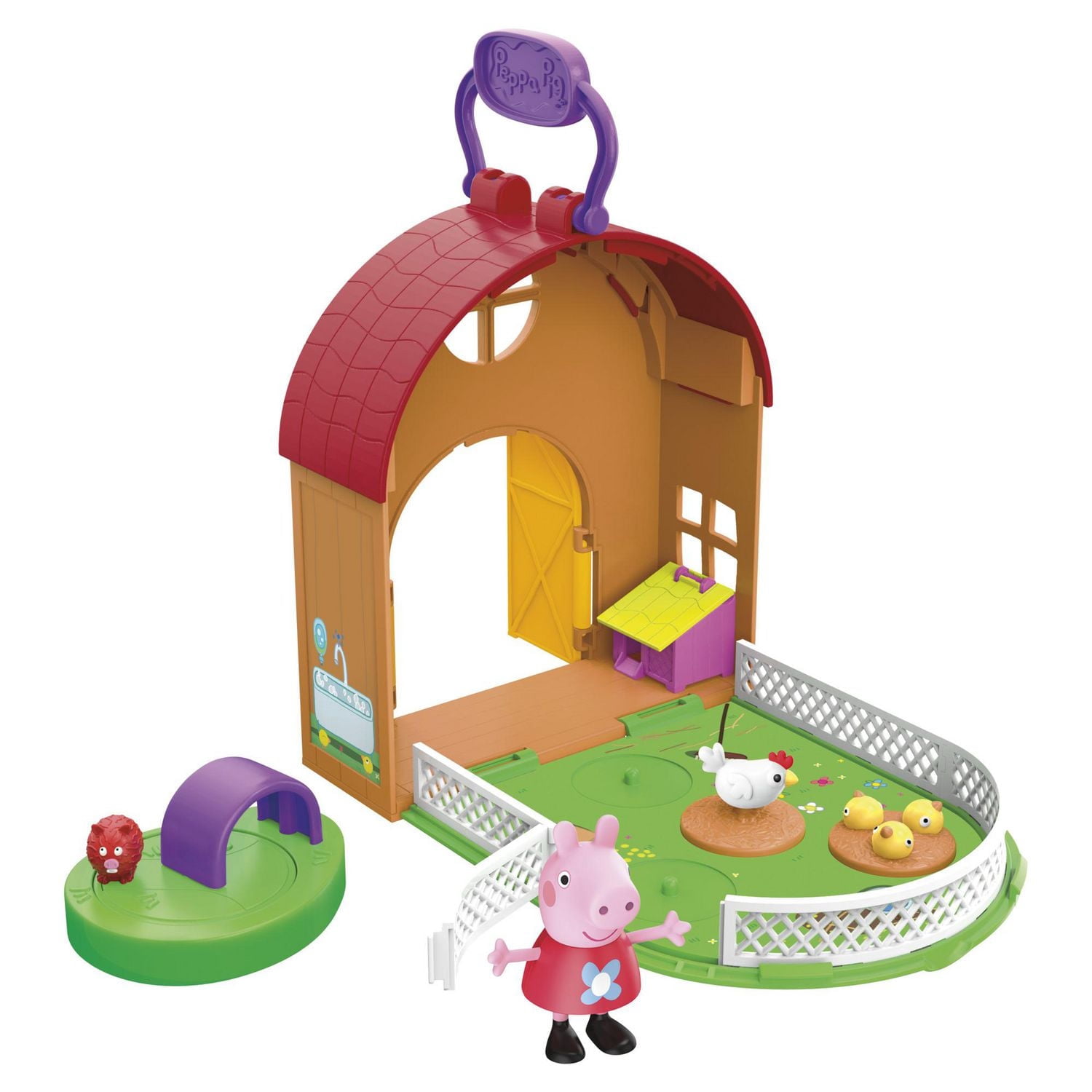 Peppa Pig Peppa’s Adventures Peppa’s Petting Farm Fun Playset Preschool Toy, Includes 1 Figure and 4 Accessories, Ages 3 and Up