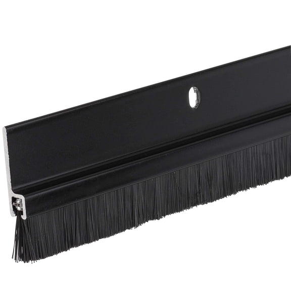 84" Black Door Sweep with Brush for Gaps up to 1" for use on Bottom of Door or Garage Made in USA