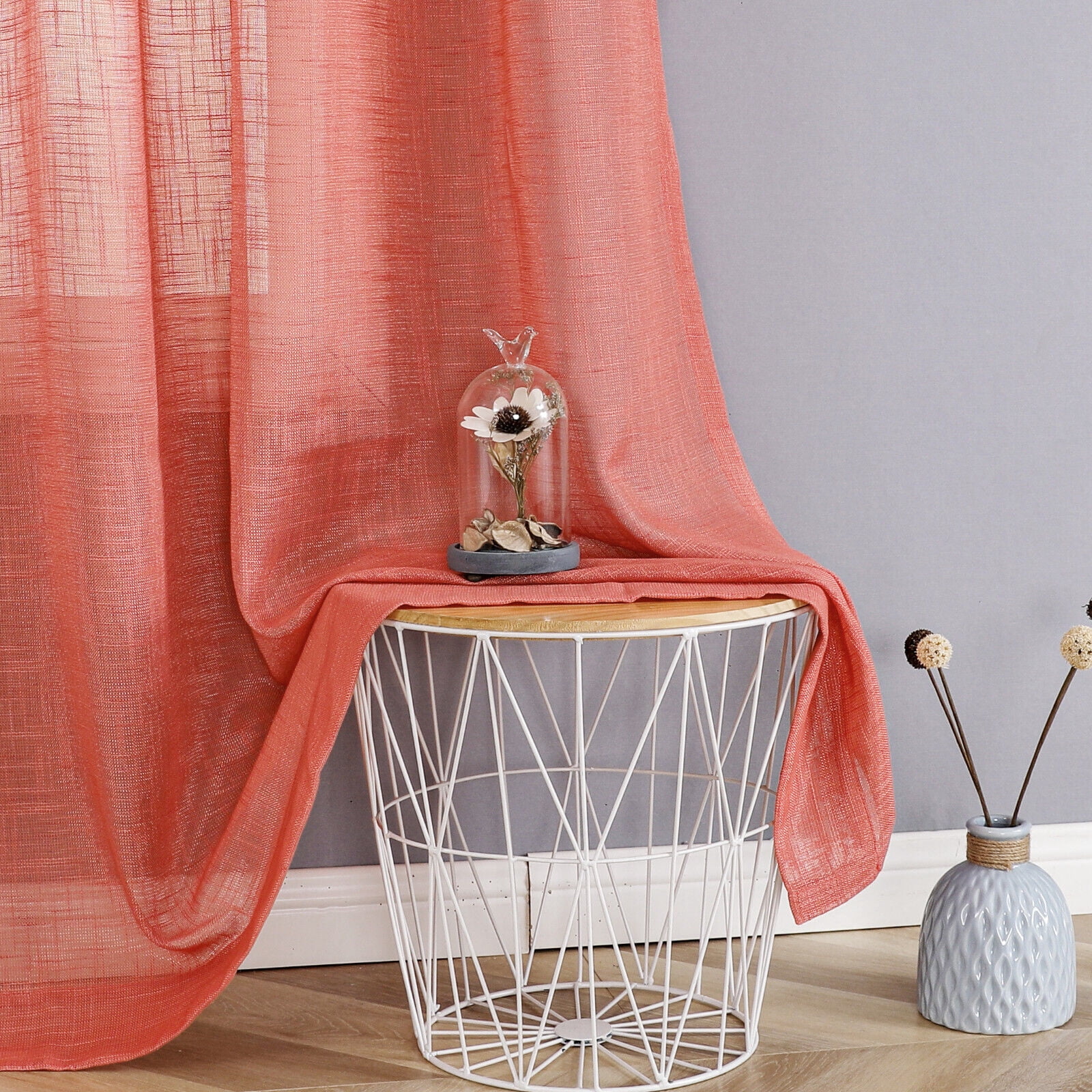 Hampton Home 2 Piece Luxury Semi Sheer Grommet Top Curtain Panel Pair - Assorted Colors
