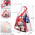 thumbnail image 3 of Clear PVC Sling Bag Stadium Approved, Backpack with Adjustable Strap Red, 3 of 8