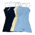 thumbnail image 5 of Women One Piece Workout Sets High Waisted Tummy Control Yoga Gym Outfits Halter Tank Tops Built-in Bra Square Neck Sleeveless(Navy,L), 5 of 8