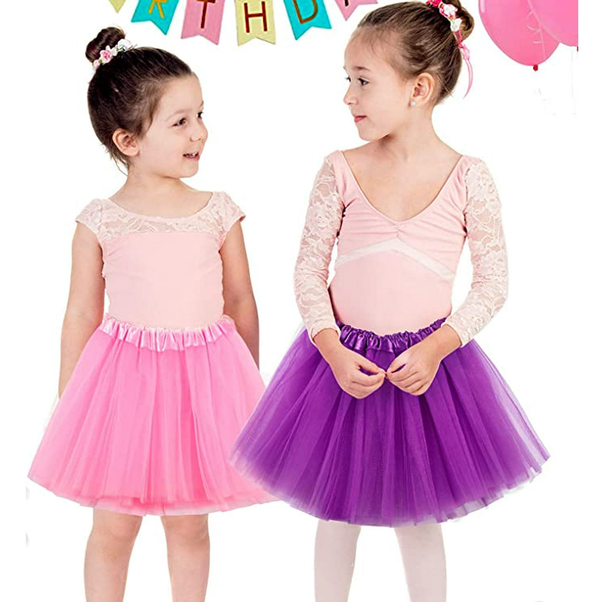 6 pcs tulle Fille tulle Jupe tutu Enfants Jupe de Danse Jupe ballet tutu Jupe pour Enfants Filles a la Fete de Spectacle de Danse MU Walmart