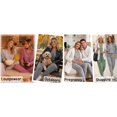 thumbnail image 5 of UVN Pajamas Sets for Women Long Sleeve Henley Neck Tops and Pants 2 Piece Outfits Fall Winter Casual Sleepwear Pjs Lounge Sets, 5 of 9