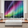 thumbnail image 2 of Ambesonne Aurora Borealis Kitchen Curtains, Starry Night Photo, 55"x39", Multicolor, 2 of 3