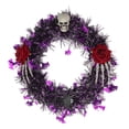 thumbnail image 2 of Sltwyw Halloween Wreath Spooky Graveyard Theme Door Hanging Pendant for Party Wall Decoration Front Porch Decor, 2 of 7
