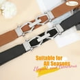 thumbnail image 6 of Women Stretchy Waist Belt Retro Elastic Skinny Belt for Ladies with Gold Buckle, 6 of 7