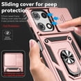 thumbnail image 4 of Hoibon for Motorola Moto G 5G 2025/Moto G 5G 2026/Moto G Play 2026 Phone Case Built in Slide Camera Lens Cover+Finger Ring Holder Kickstand Shockproof Full Body Protective Case - Rose Gold, 4 of 8