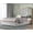 Light Grey, variant on VanAcc King Size Bed Frame and Headboard, Upholstered Bed with Golden Plating Trim, Black