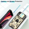 thumbnail image 2 of for iPhone SE 2020/2022,iPhone 7/8 Case with HD Screen Protector, Heavy Duty Shockproof with Metal Kickstand [Military Grade] Protective Case for iPhone SE 2020/2022/8/7, Gold, 2 of 14