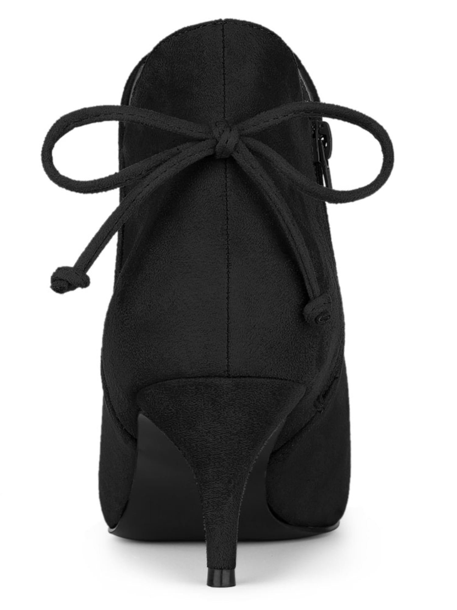 DARING DIVA Women's Pointy Toe Kitten Heel Ankle Booties Black 6.5