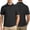 Black, variant on Men's Cotton Linen Polo Shirts Short Sleeve Mens Golf Shirts Casual Button Down Shirts