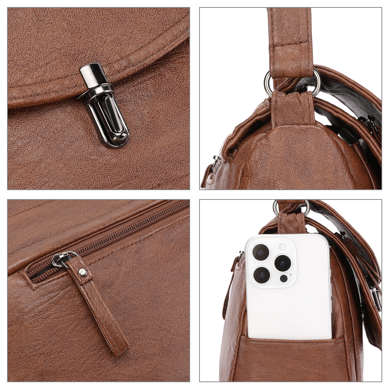 SENDEFN Crossbody Purses for Women Trendy Soft Leather Medium Handbags and Multi Pocket Shoulder Bag