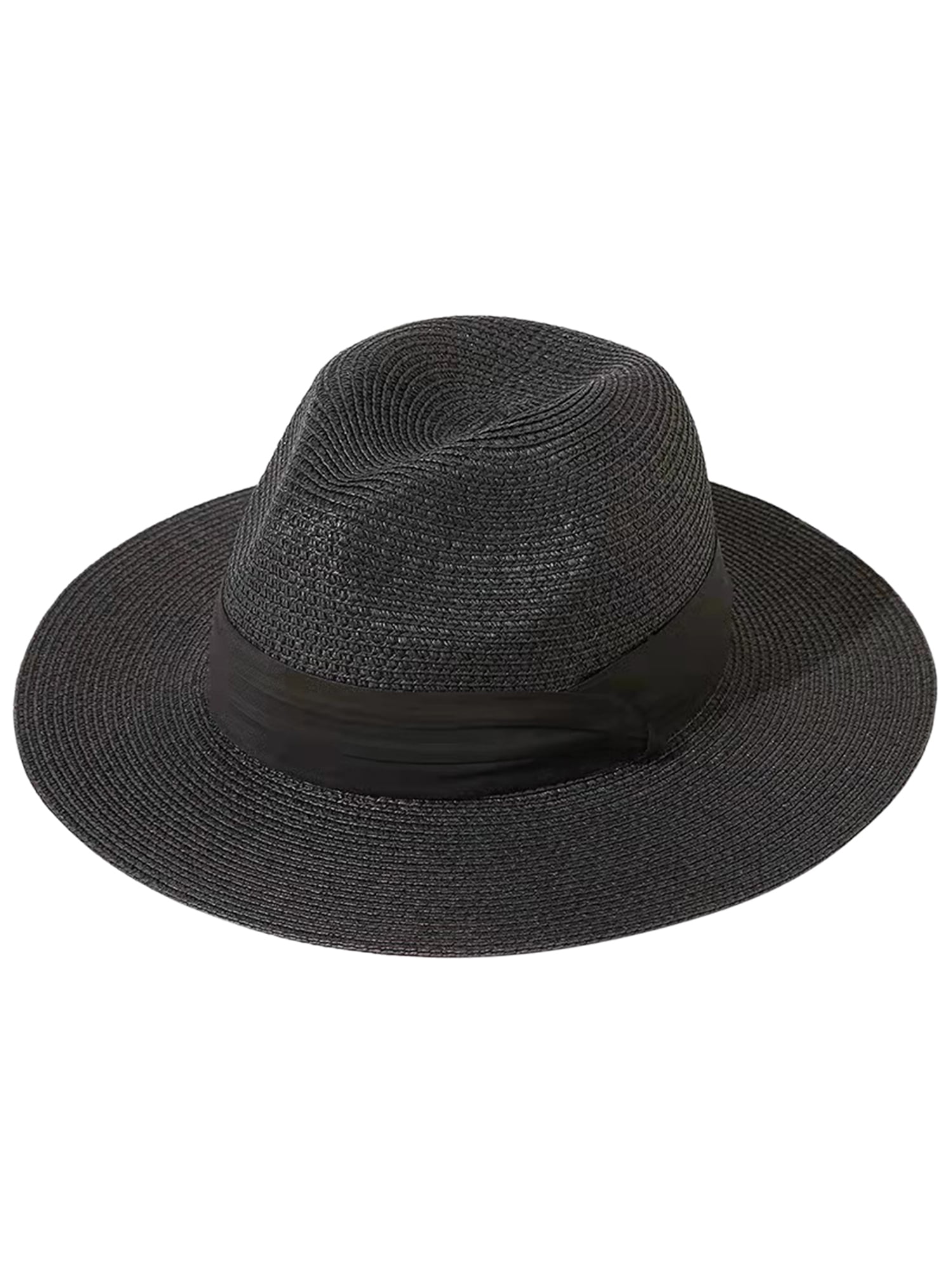 Panama Straw Hat Men Women's Wide Brim Packable Roll up Fedora Beach