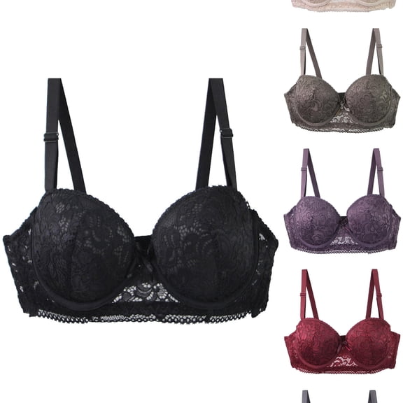 Vrotazzy Full Bust Underwire Bra for Plus Size Support Comfortable Lift Everyday Wear T Shirt With Side Wide Bands,Sizes 85A