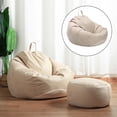 thumbnail image 1 of Elegante Funda Impermeable de Puf, Onizador Multis de de Peluche, Bolsa de Almacenamiento con Cremallera para Patio, Terraza , beige Yotijar Funda de almacenamiento de puf, 1 of 10