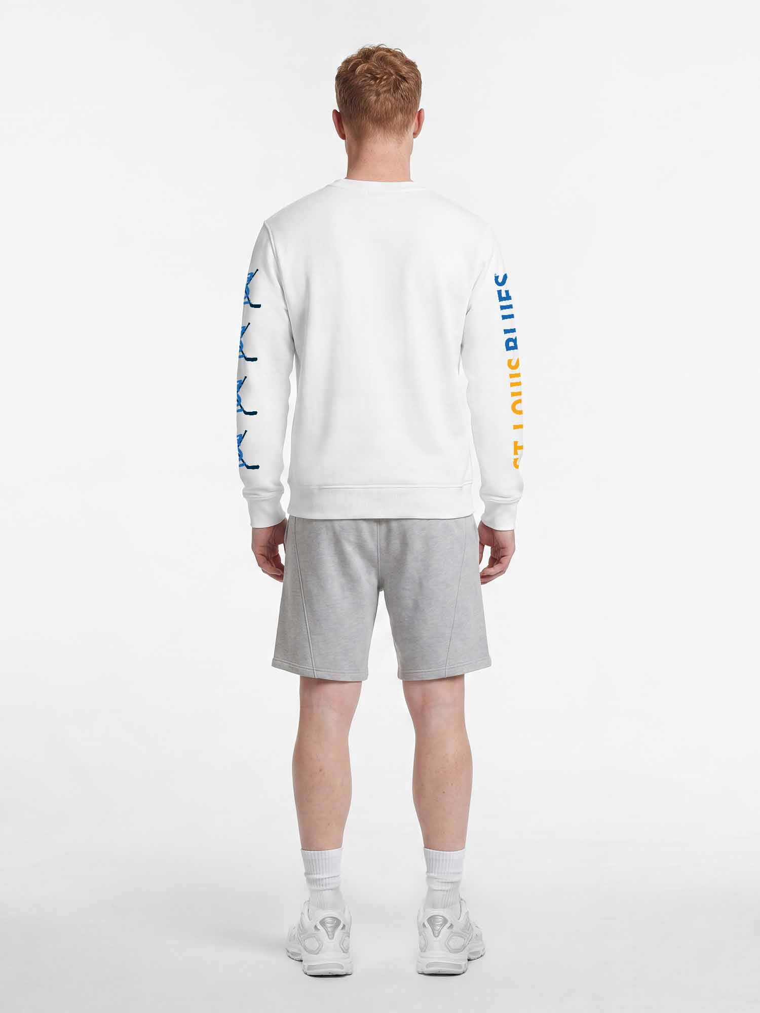 St. Louis Blues Reebok Mens White Crew Sweatshirt