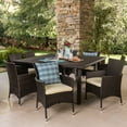 thumbnail image 2 of GDF Studio Rolando Outdoor Wicker 9 Piece Square Dining Set, Multibrown and Beige, 2 of 13