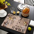 thumbnail image 3 of Sweet Home Placemats Set of 4, Western Stars Bird Houses Brown Wooden Grain Placemats for Dining Table, Place Mats for Kitchen Tabletop, Waterproof Wipeable Dining Table Mats Set, 3 of 9