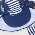 thumbnail image 6 of GYRATEDREAM Baby Boys Kids Swimsuit Toddlers UPF50+ One Piece Zipper Swimwear with Hat Rash Guard Surfing Suit for 1-2T Dark Blue, 6 of 7