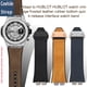 thumbnail image 2 of Correa de reloj de liberación rápida retro de cuero genuino + base de caucho fluorado para Hublot Big Bang 411 411 para hombre, junta de acero inoxidable, 2 of 5