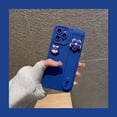thumbnail image 2 of Cute 3D Cartoon Girl Avatar Phone Case with 3D Rotatable Flower Wristband Stand, Camera Lens Protection, Shockproof Silicone Soft Case for iPhone 12 Pro Max, Dark Blue, 2 of 14