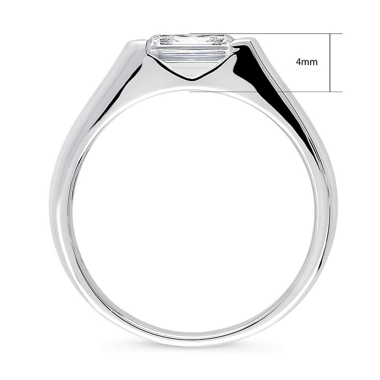 Solitaire Engagement Ring 4mm Cubic Zirconia Rhodium on Sterling Silver Solitaire Engagement Ring 4mm Cubic Zirconia Rhodium on Sterling Silver