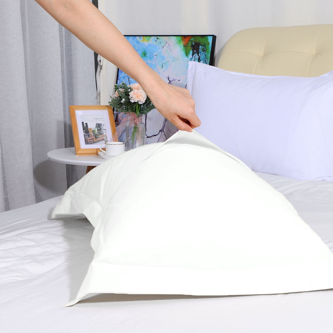 Unique Bargains 2pk Queen Pillow Shams 1800 Microfiber Pillow Cases 20" x 30"