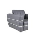thumbnail image 4 of 75" Dark Gray Italian Leather with Chrome Accents Love Seat, 4 of 5