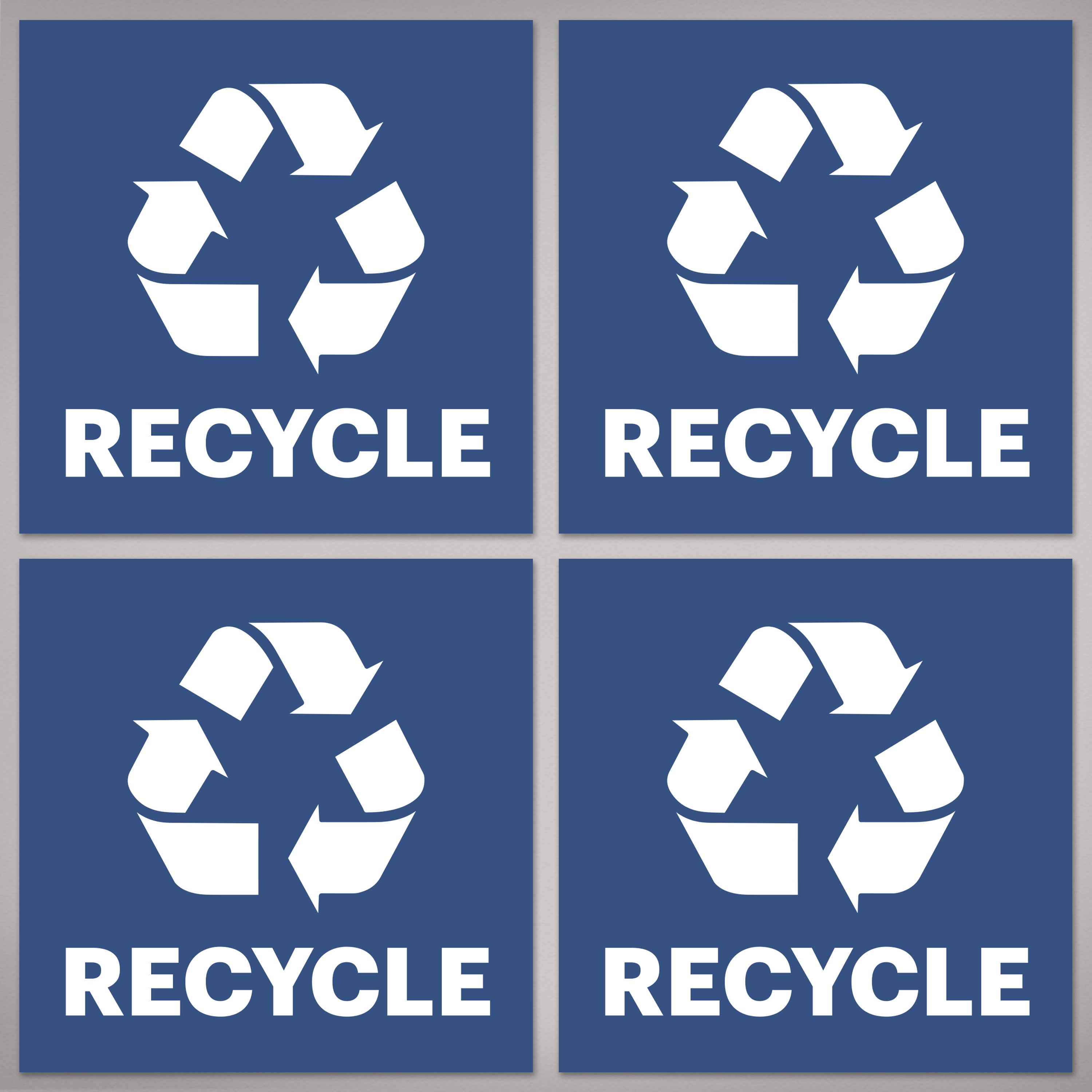 Avery Recycle Stickers, Blue Recycle Signs for Bins, Containers, Trash Cans and Walls