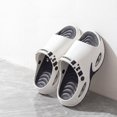 thumbnail image 4 of Platform Sandals for Men Lightweight Open Toe Clogs Air Cushion Adjustable Strap Non Slip Walking Slippers White Size 6-6.5, 4 of 5