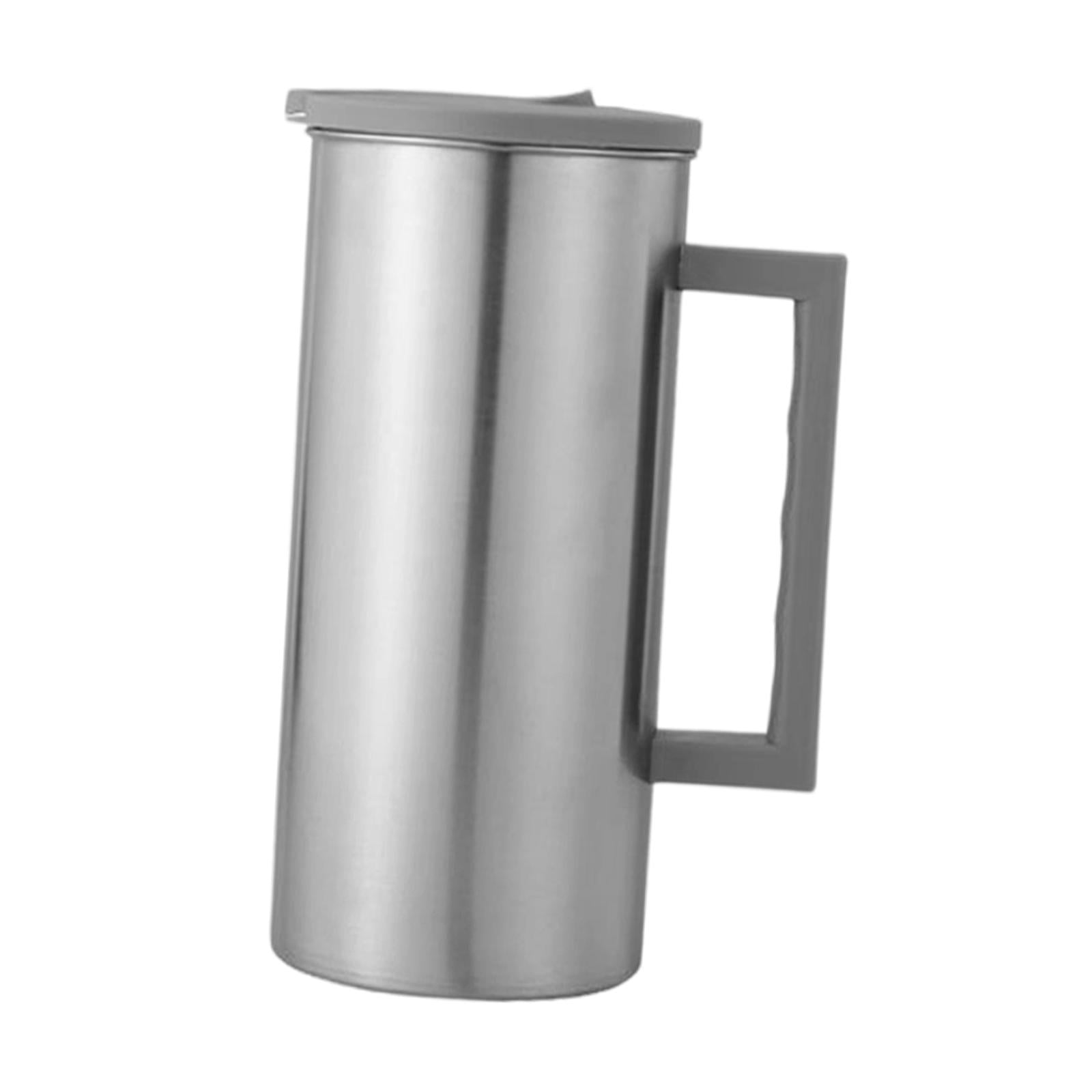 Fiocias Stainless Steel Pitcher Cold Water Kettle Versatile 1600ml Water Bottle with Lid