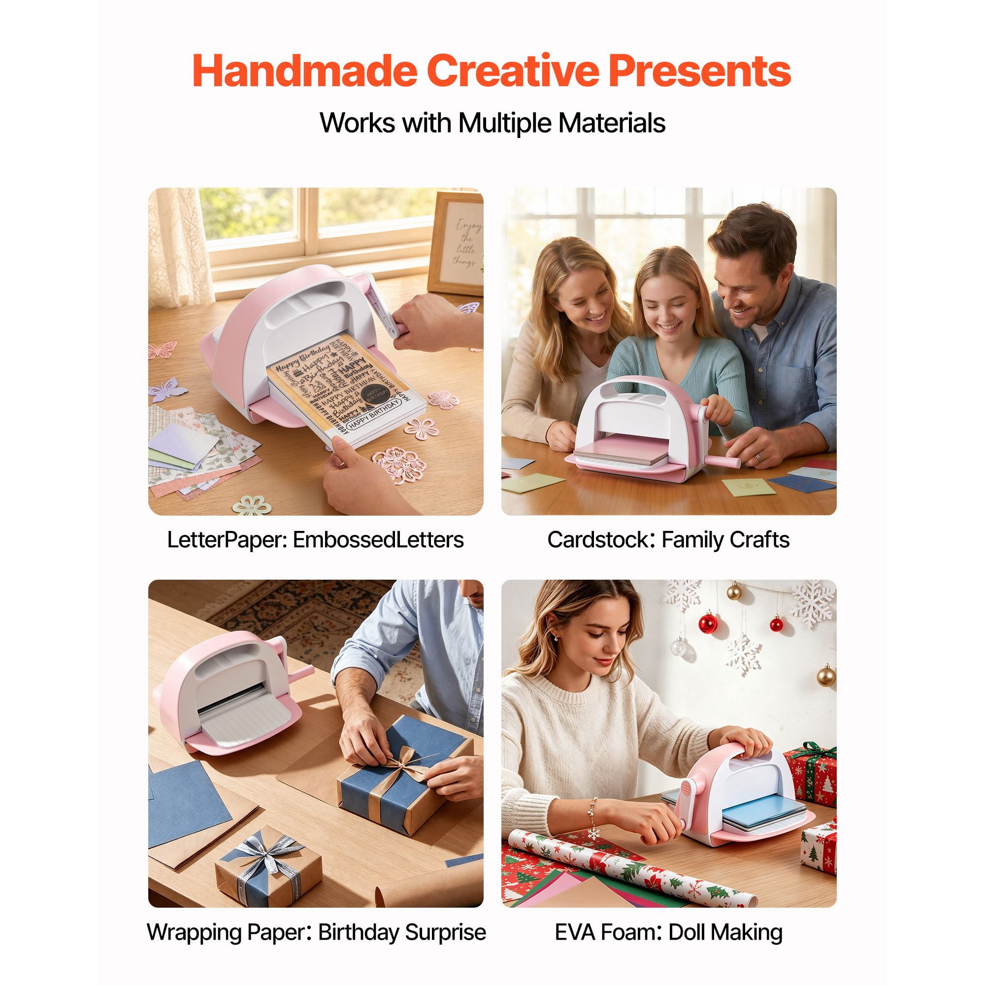 Manual Die Cutting and Embossing Machine, 6" Opening, Portable Die Cut Machine with Cutting Plates, Ergonomic Handle, Easy to Store, for Arts and Crafts, Scrapbooking, Card Making, Crafting