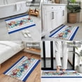 thumbnail image 6 of Summer Marine Indoor Door Mat 18x30 Inch Life Beach Starfish Shell Coral Dark Blue Stripe Front Door Mat Non Slip Washable Entryway Rug Low Profile Dirt Trapper Doormat for Bathroom Kitchen Bedroom, 6 of 9