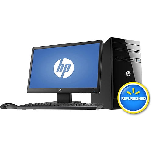 HP Refurbished Black Pavilion p21123wb Desktop PC Bundle with Intel