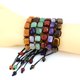 thumbnail image 3 of Granjero Gordo Pulsera de cuentas hecha a mano, pulsera de cristal de piedra natural de colores rectangular tejida a mano, rojo, 3 of 5