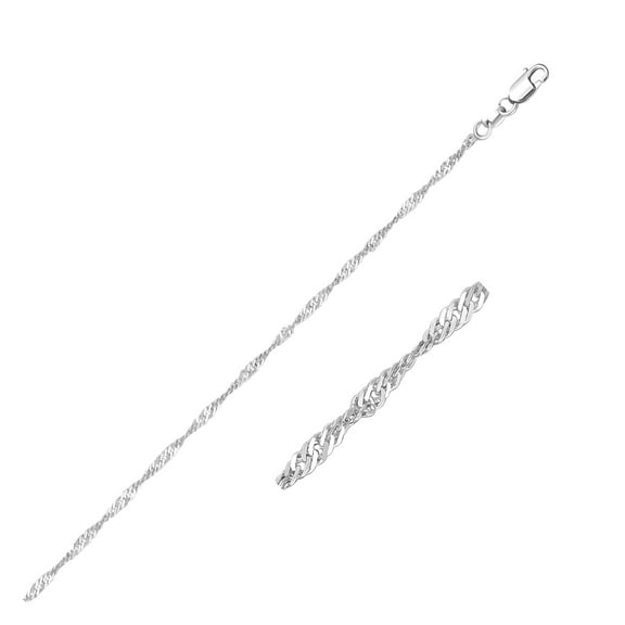 14k White Gold Singapore Chain 1.5mm 20 in