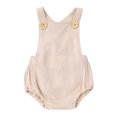thumbnail image 2 of Baby Kids Summer Sleeveless Round Neck Jumpsuit Solid Color Button Romper for Boys Girls, 2 of 6
