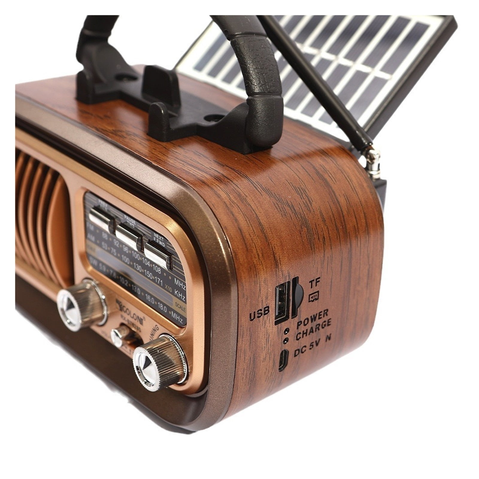 Retro Solar-Powered Portable Multi-Function Radio RX-BT628S With Three Frequency Bands For Outdoor And Emergency Use ,Listen Anytime, Anywhere