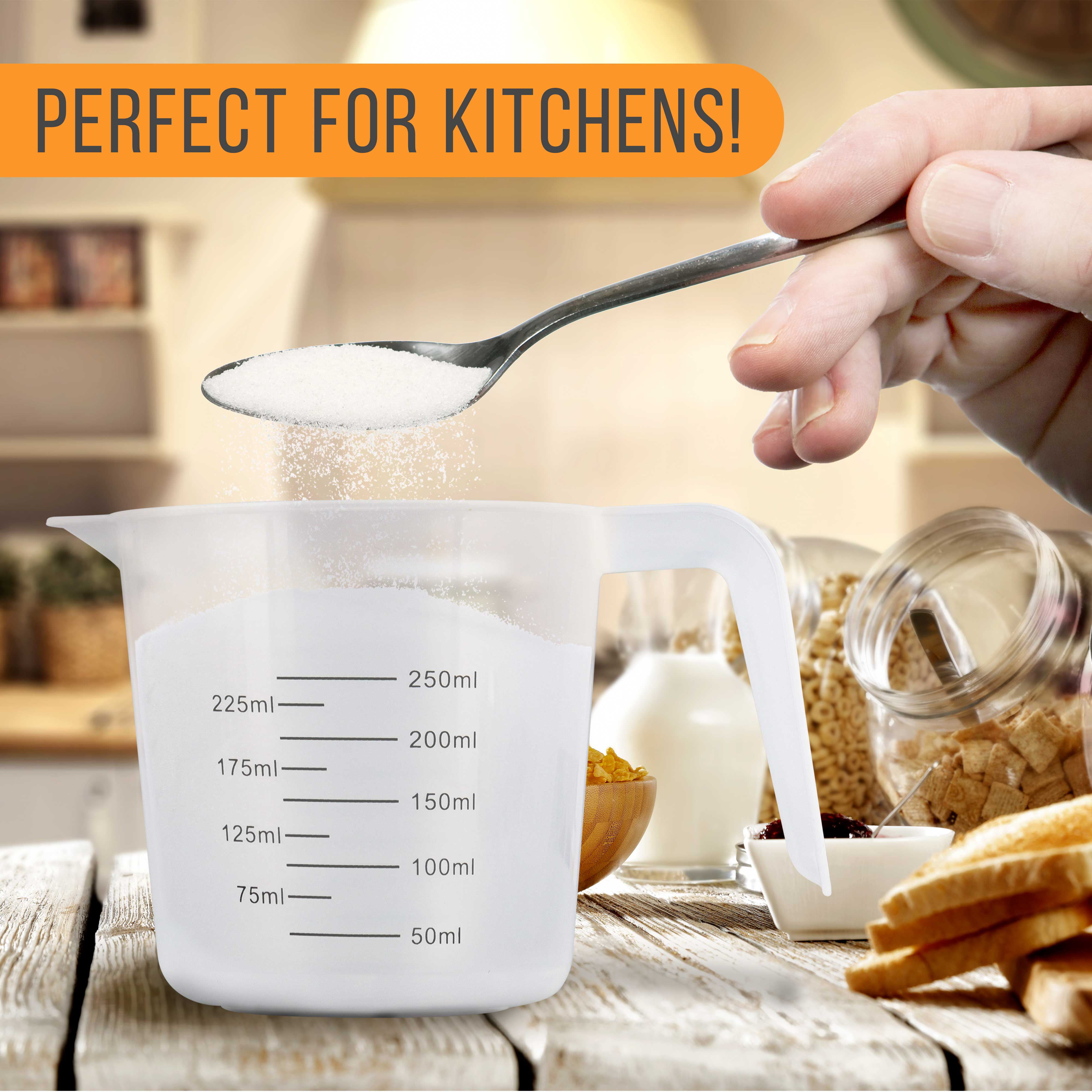  Amazing Abby - Melissa - Unbreakable Plastic Measuring Cups  (3-Piece Set), Food-Grade Measuring Jugs, 1/2/4-Cup Capacity, Stackable and  Dishwasher-Safe, Great for Oil, Vinegar, Flour, More: Home & Kitchen